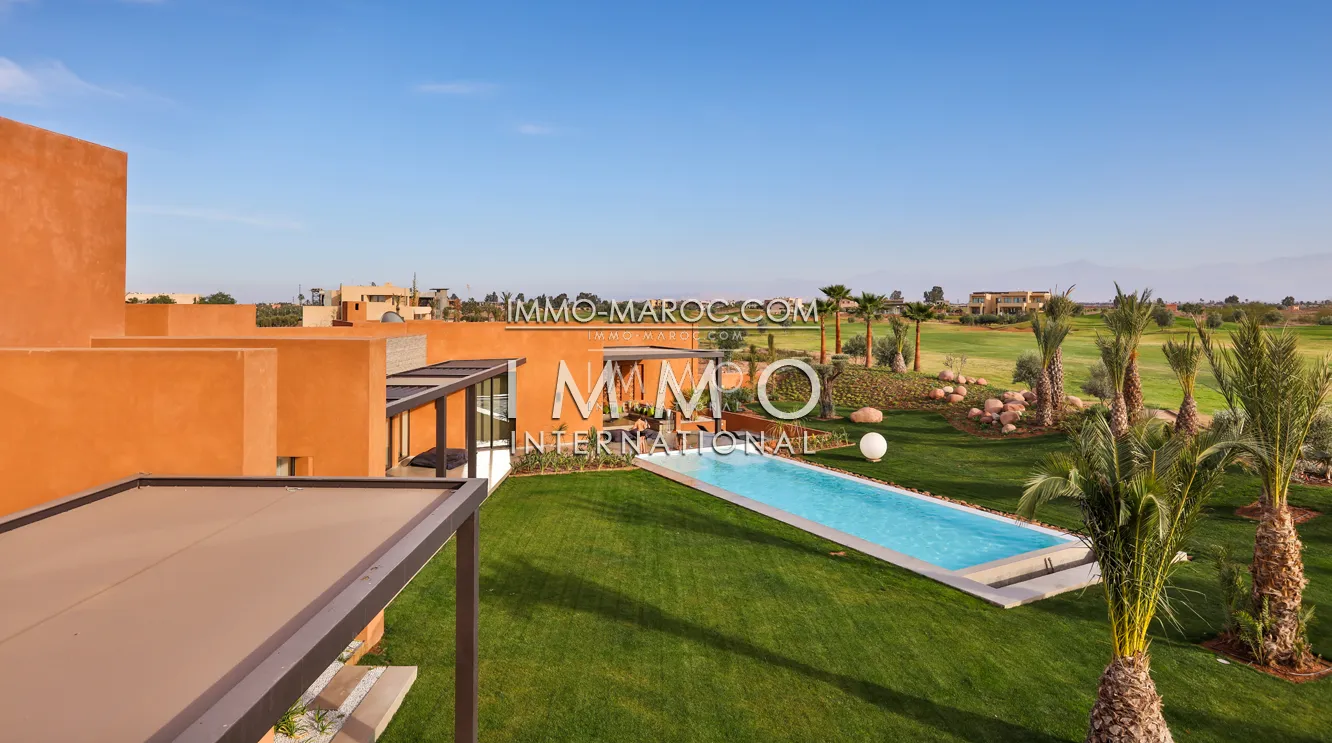 Villa contemporain, premiere ligne de golf marrakech