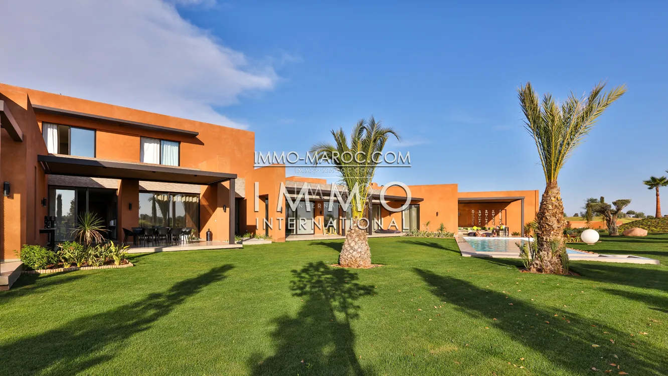 Villa contemporain, premiere ligne de golf marrakech