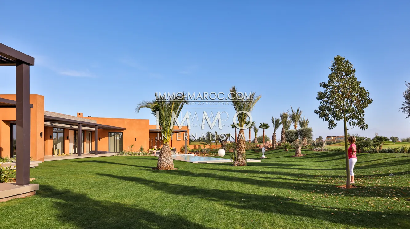 Villa contemporain, premiere ligne de golf marrakech