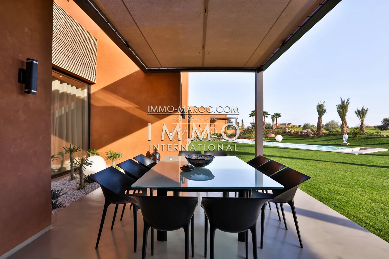 Villa contemporain, premiere ligne de golf marrakech