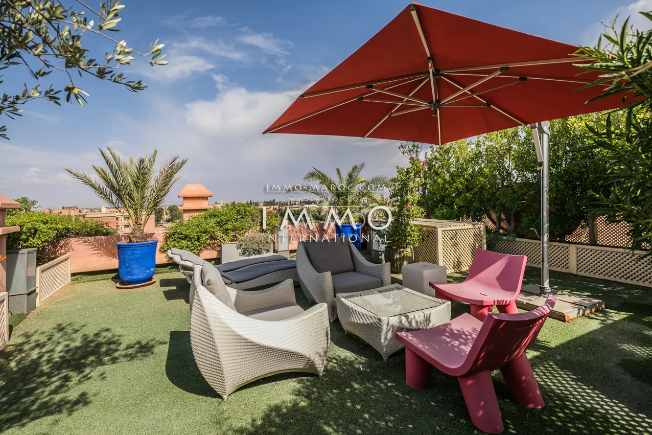 Triplex de 3 chambres à l'hivernage avec terrasse magnifique terrasse privée de 100m²