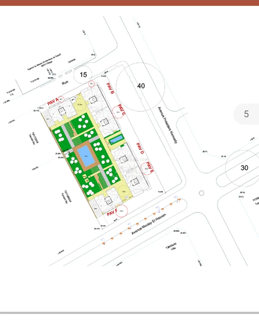 Terrain r+5 autorisé à vendre a marrakech hivernage 