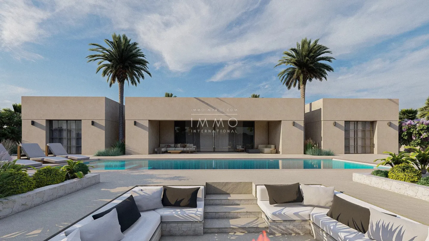Villa d'architecte a vendre de plain-pied sur 2400m2 de terrain.marrakech