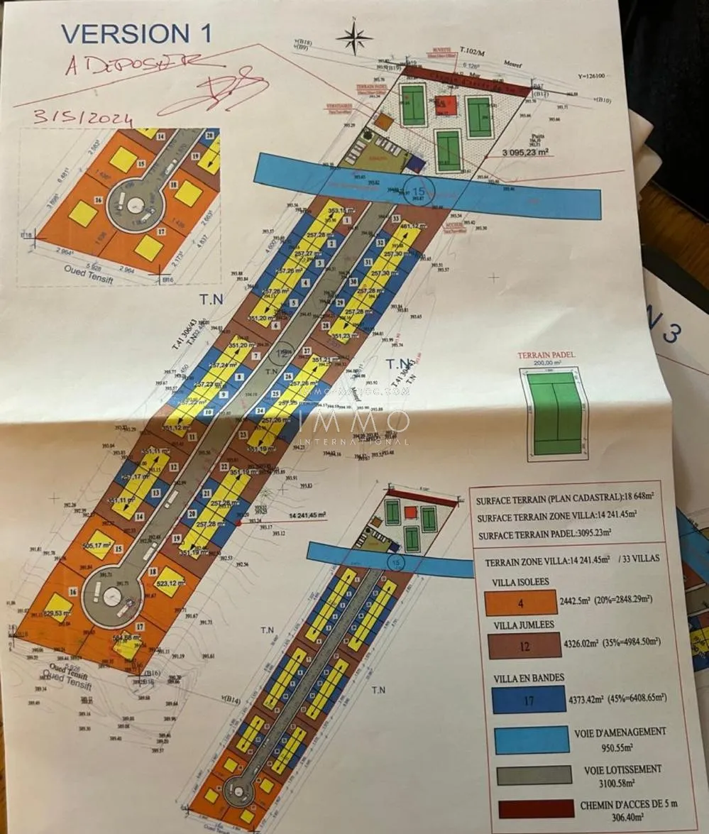 Terrain deux hectare pour lotissement villa 250m