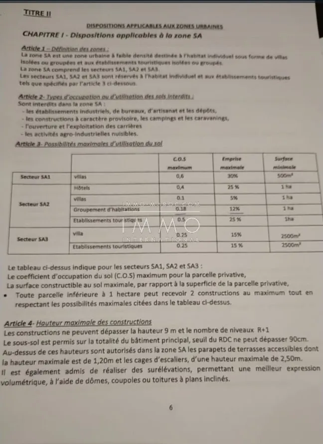 Terrain un hectare pour 4 villas a 12 km de marrakech