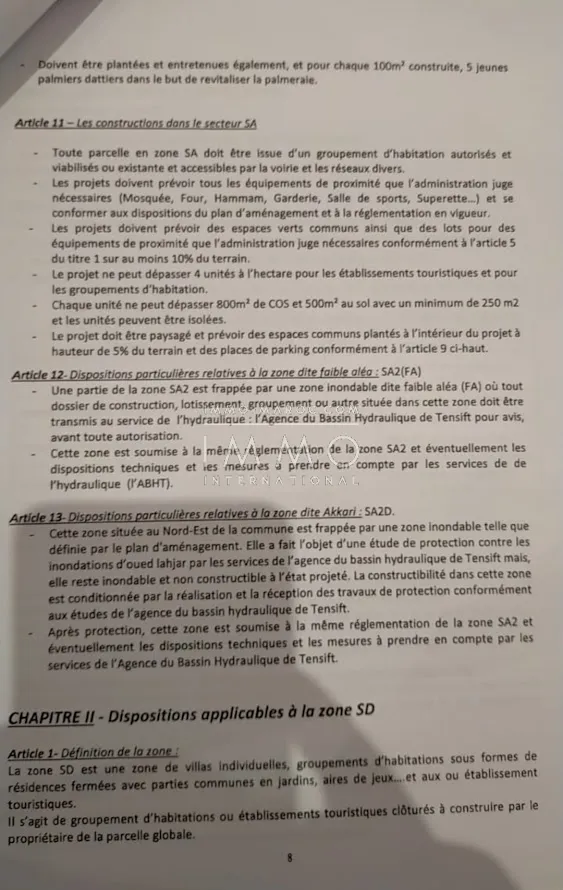 Terrain un hectare pour 4 villas a 12 km de marrakech