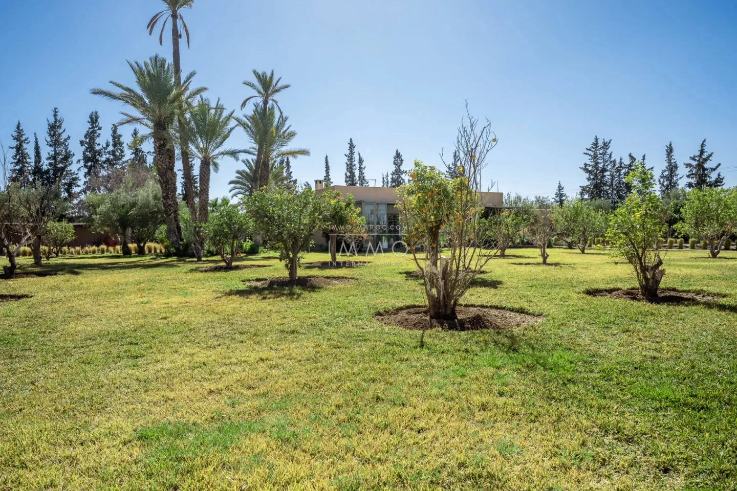 Villa à vendre route de fès – 5 suites – 580 m² – terrain 4 970 m² – spa complet – 2 piscines – panneaux solaires