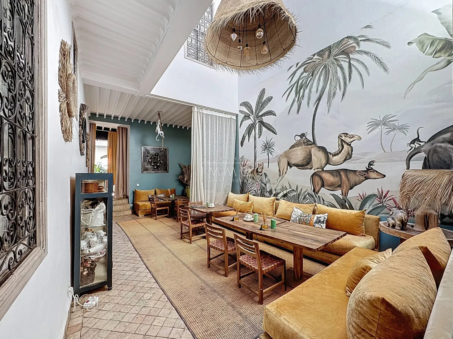 Riad à vendre – bab doukkala – 9 chambres – maison d'hôtes en activité – licence exploitation – spa & 2 patios – potentiel hôtelier