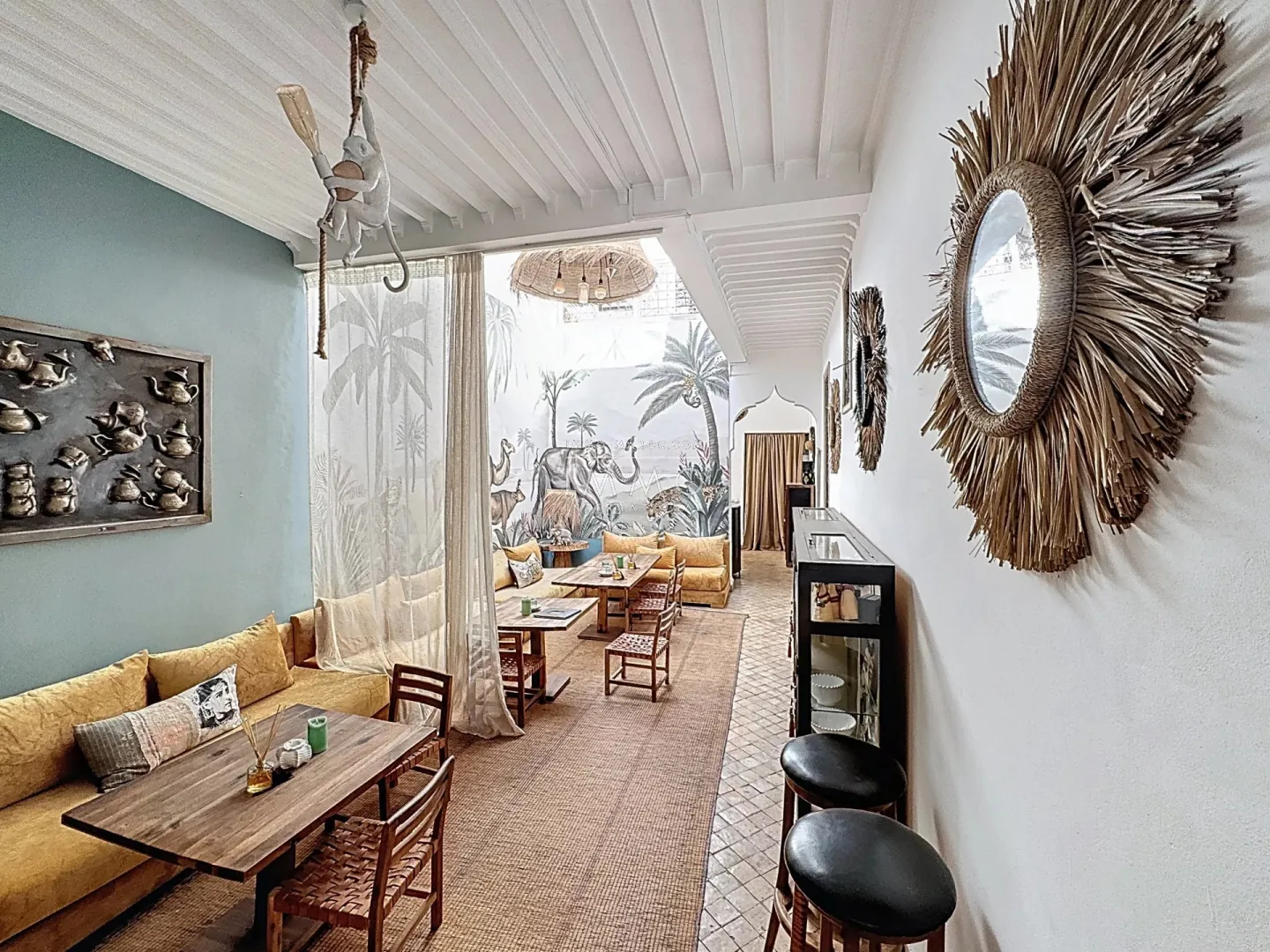 Riad à vendre – bab doukkala – 9 chambres – maison d'hôtes en activité – licence exploitation – spa & 2 patios – potentiel hôtelier