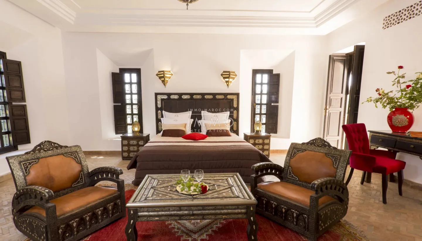 Palais d'hôtes à vendre route de fès – 11 suites – 1 500 m² – terrain 1,5 ha – en activité – vna – spa 200 m²