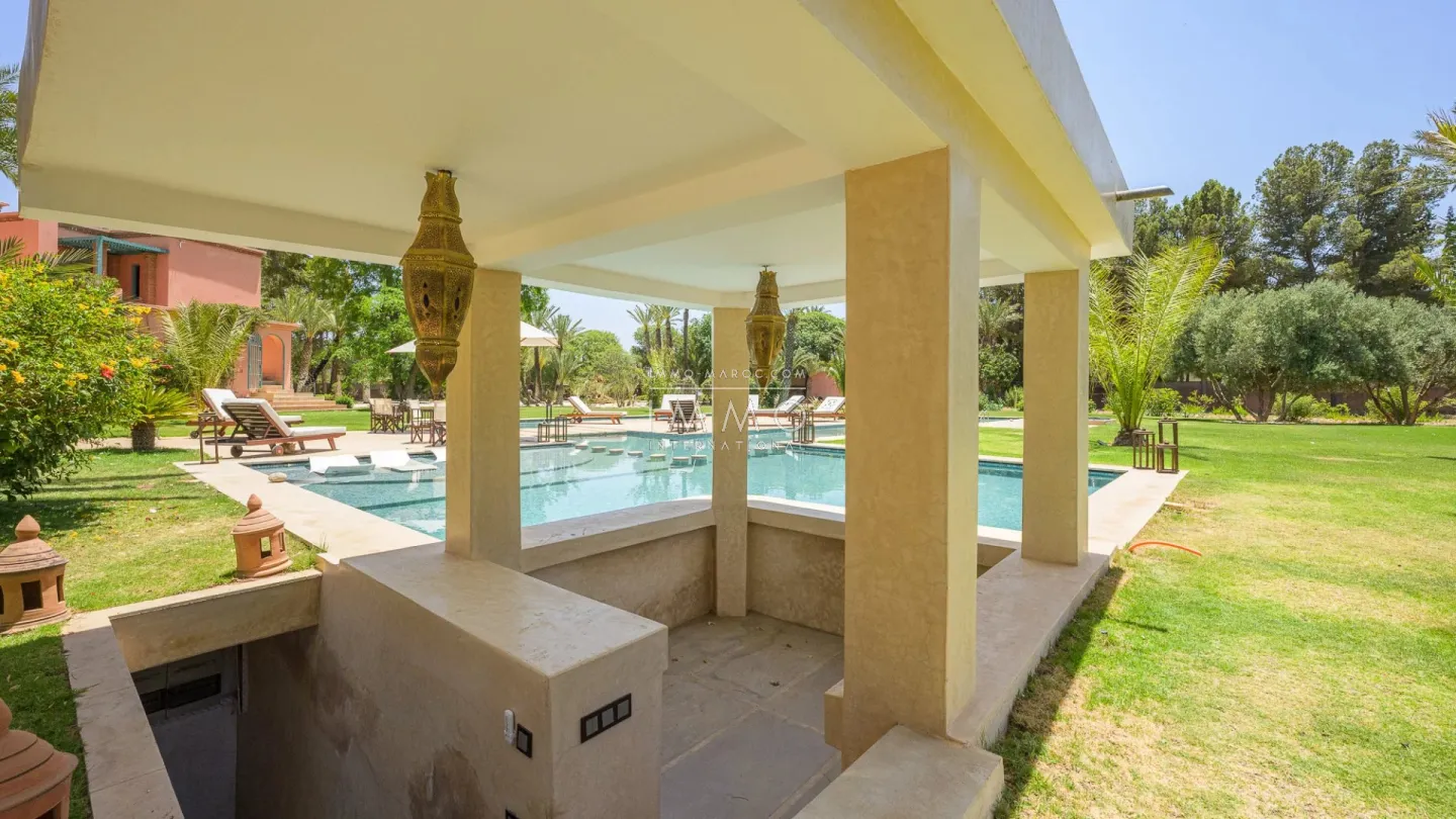 Villa à vendre palmeraie – 9 suites – 1 300 m² – terrain 1,5 ha – architecte charles boccara – salle sport & spa