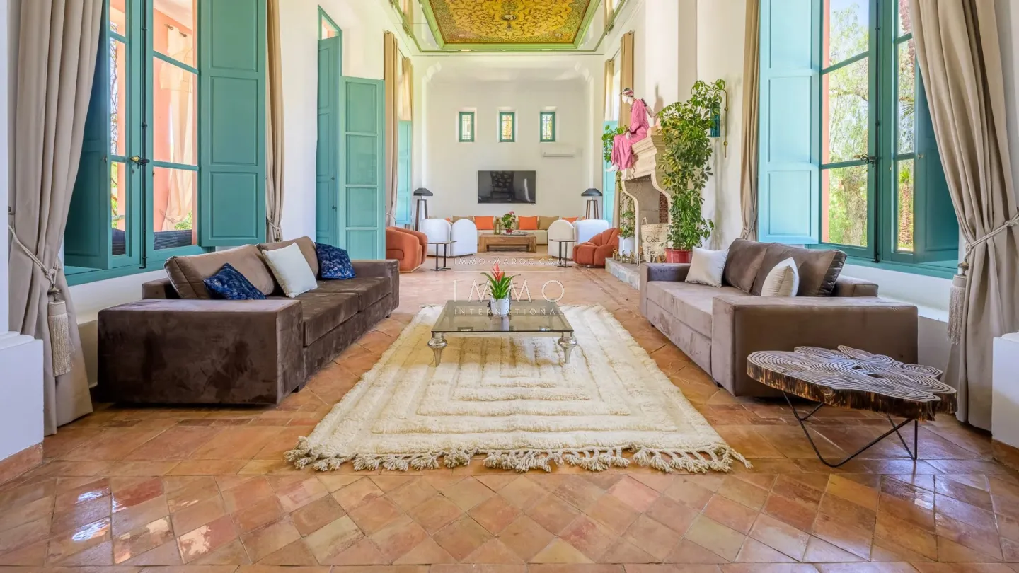 Villa à vendre palmeraie – 9 suites – 1 300 m² – terrain 1,5 ha – architecte charles boccara – salle sport & spa