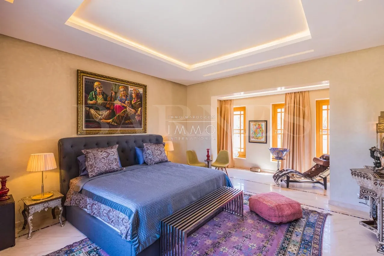 Palais oriental d’exception à vendre – dar tounsi, palmeraie – 9 suites – parc de 1 hectare