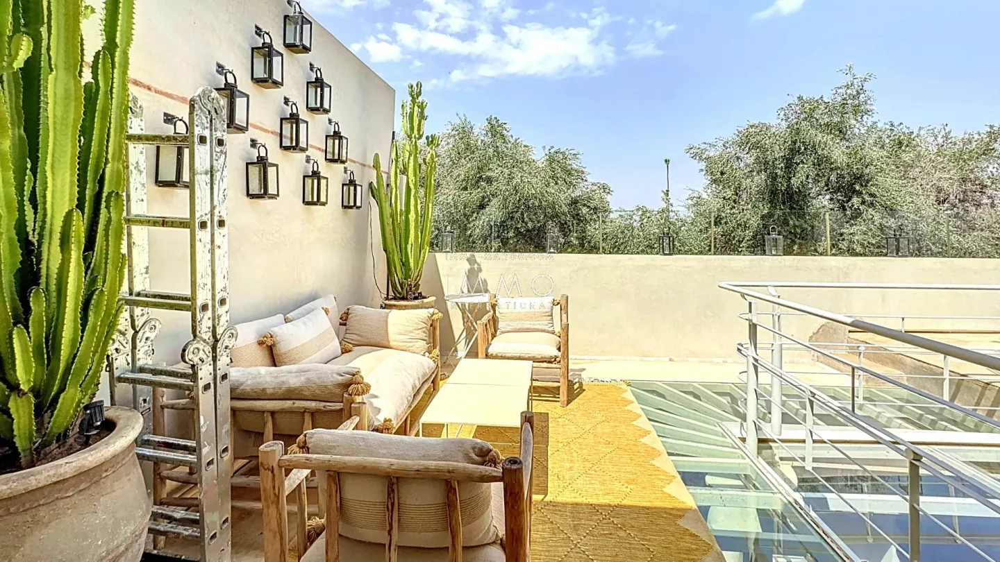 Riad à vendre – médina – 4 chambres – vue jardins mamounia – piscine chauffée rooftop – art déco – rénové – maison d'hôtes possible