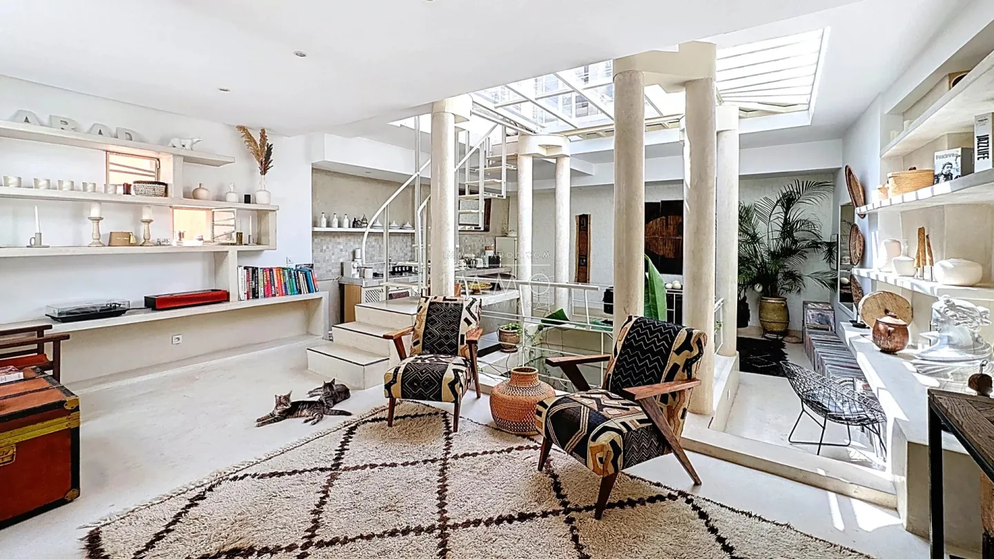 Riad à vendre – médina – 4 chambres – vue jardins mamounia – piscine chauffée rooftop – art déco – rénové – maison d'hôtes possible