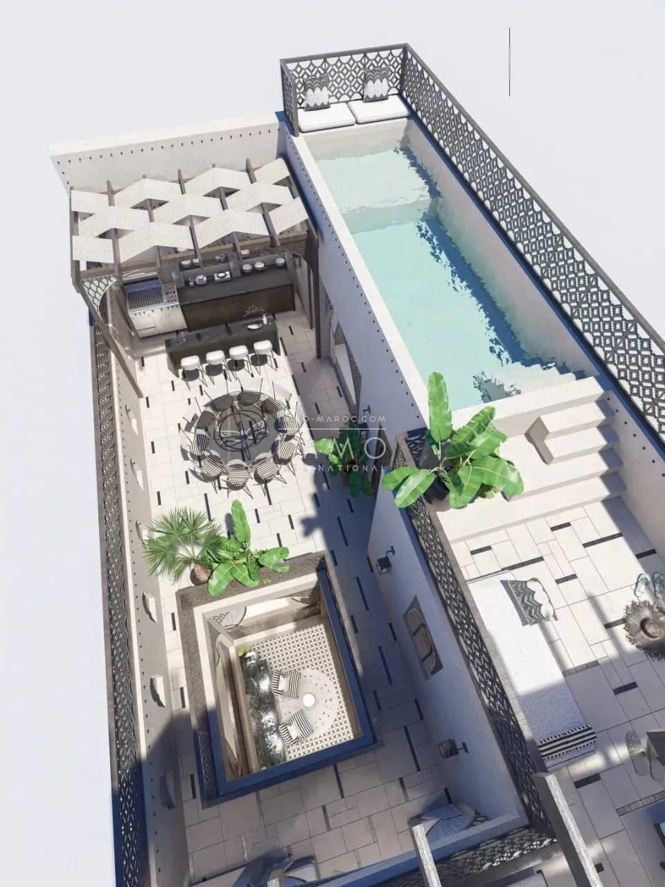 Riad à vendre – arset azoual – 4 chambres – livraison 6 mois – vue koutoubia/atlas/dar el bacha – piscine chauffée rooftop – maison d'hôtes possible