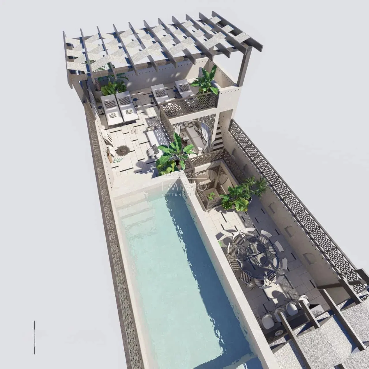 Riad à vendre – arset azoual – 4 chambres – livraison 6 mois – vue koutoubia/atlas/dar el bacha – piscine chauffée rooftop – maison d'hôtes possible