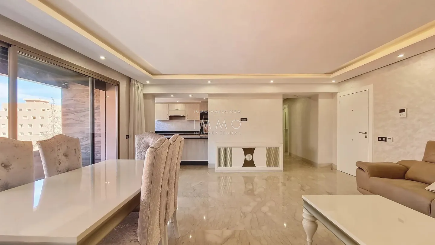 Appartement à vendre guéliz – 2 chambres – 116 m² – neuf – terrasse – parking – meublé