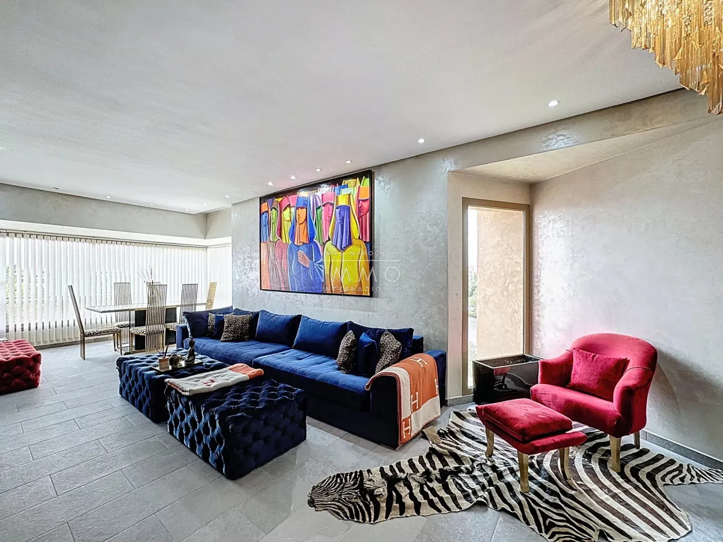 Appartement à vendre agdal – 3 chambres – 106 m² – 2ème étage – meublé – résidence fermée sécurisée