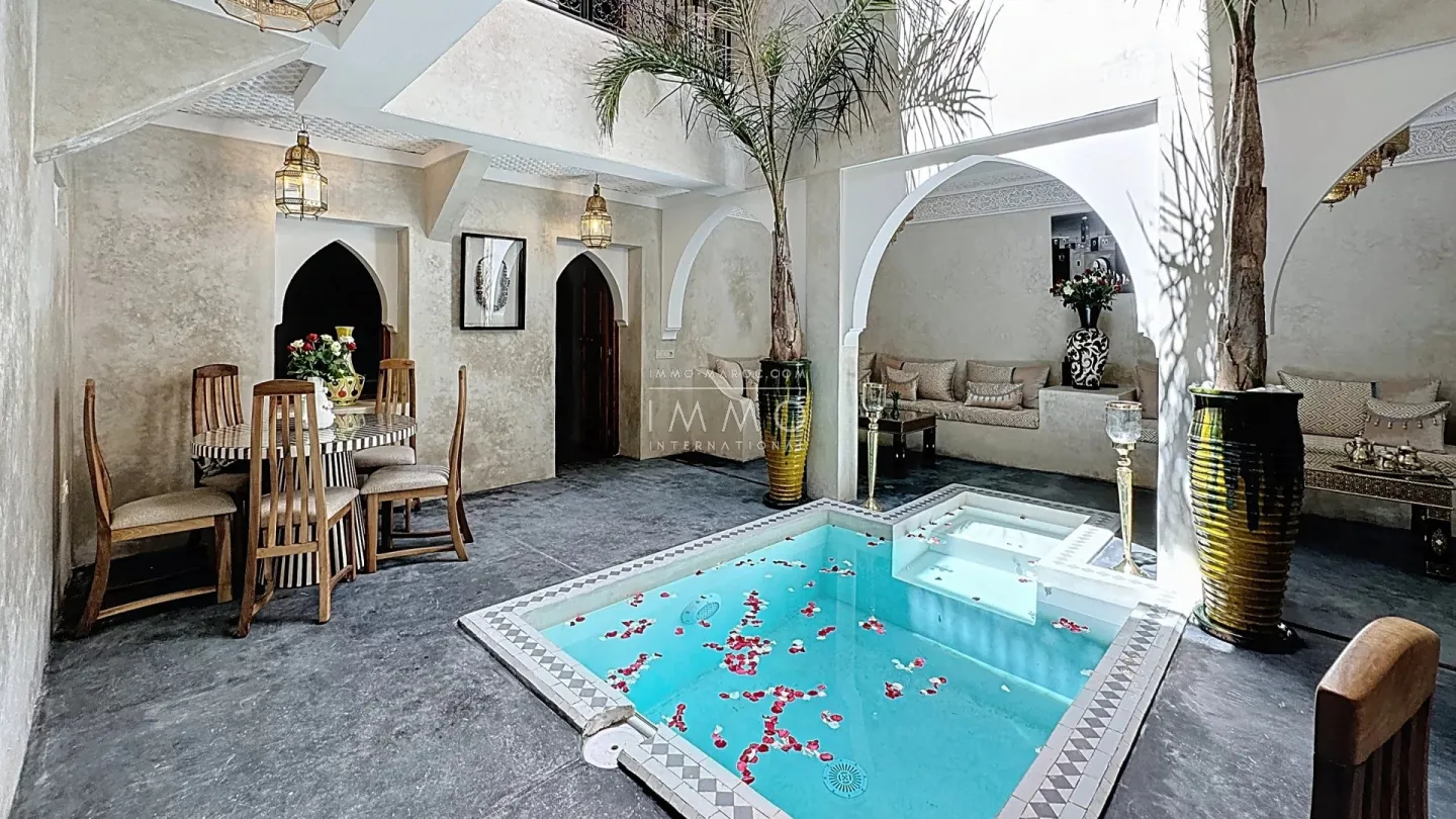 Riad à vendre – ben salah – 5 suites – hammam & spa – bassin patio – vue 360° atlas – clé en main – maison d'hôtes possible