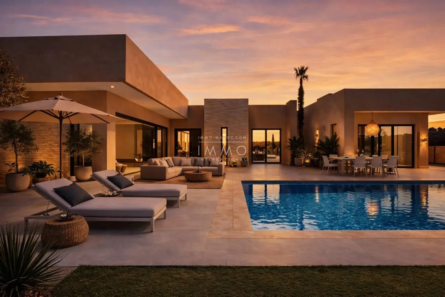 Villa contemporaine plain-pied sur 1350 m2 de terrain