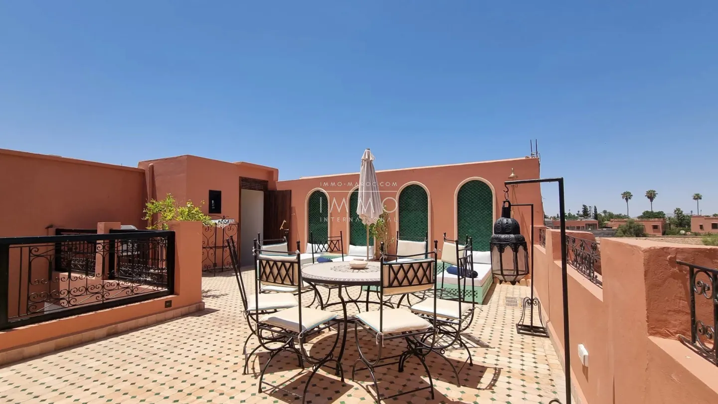 Riad à vendre – sidi mimoun – 5 chambres – hammam – terrasse vue koutoubia – vue 360° médina – maison d'hôtes possible