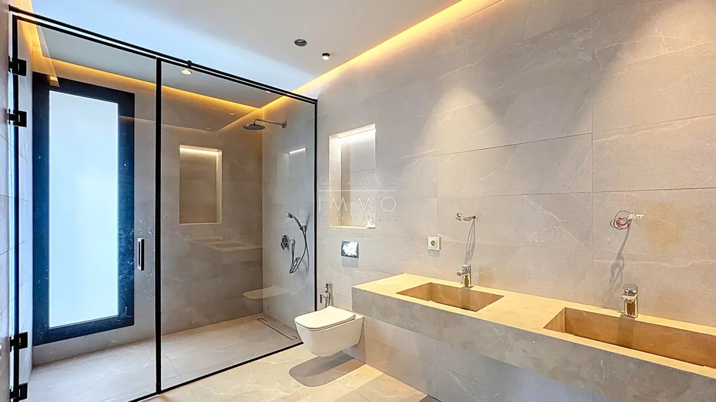 Villa à vendre route de l'ourika – 5 suites – 560 m² – terrain 1 250 m² – neuve – vue atlas – jacuzzi – salon encastré