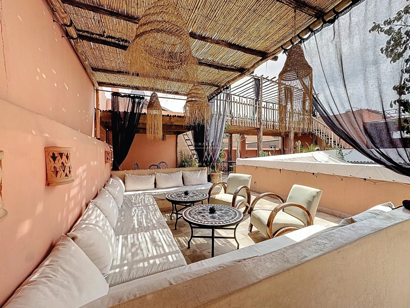 Riad à vendre – bab doukkala – 7 chambres – maison d'hôtes beldi chic – bassin chauffé – spa & hammam – potentiel hôtelier