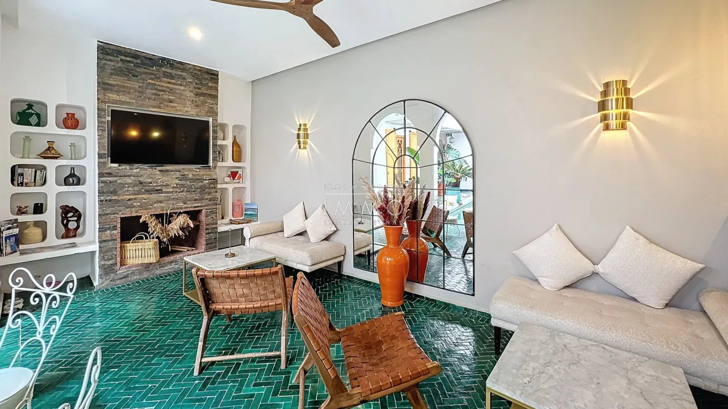 Riad à vendre – dar el bacha – 6 chambres – maison d'hôtes boho chic en activité – piscine chauffée – rooftop vue panoramique – maison d'hôtes possible