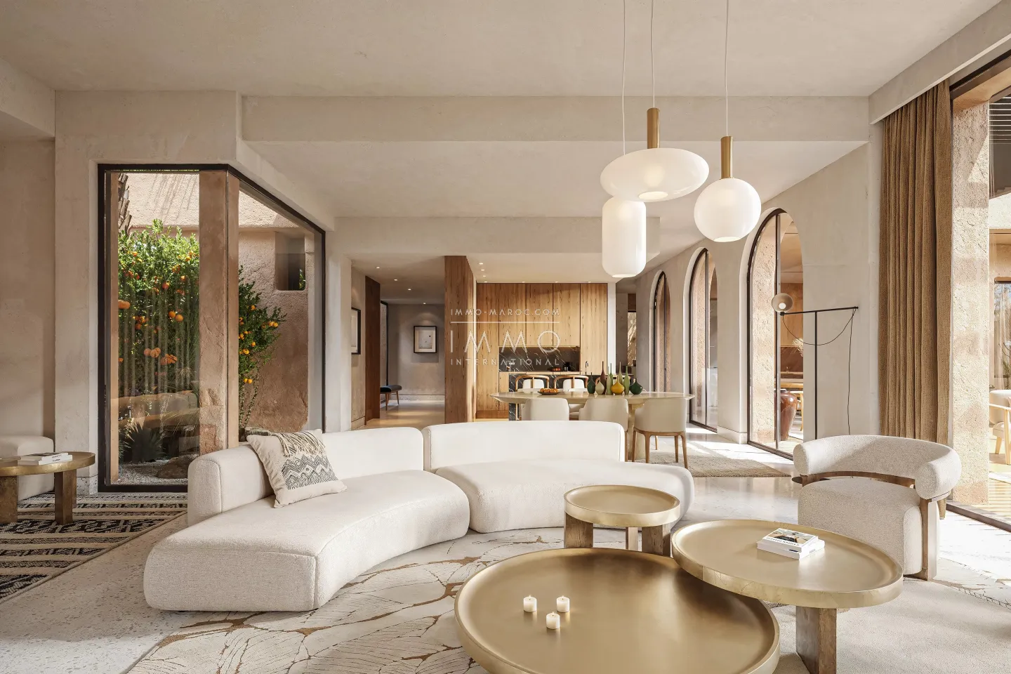 Villa à vendre route de l'ourika – 4 suites – 450 m² – terrain 750 m² – architecture pisé – domaine sécurisé 30 villas