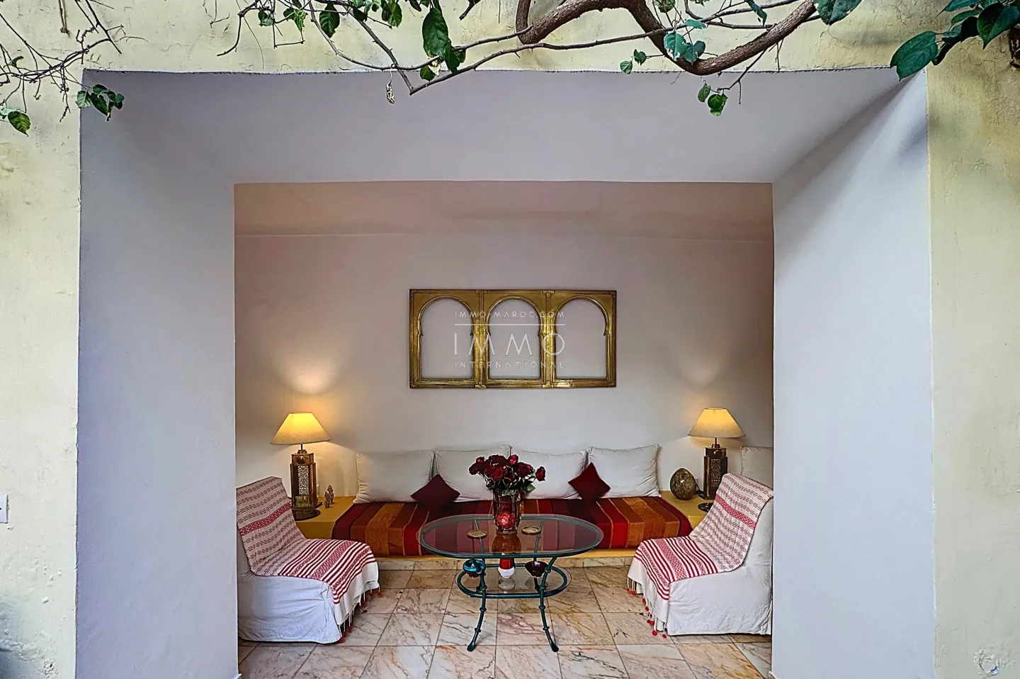 Riad à vendre – sidi ben slimane – 4 suites – 188 m² au sol – titré – piscine patio – terrasse vue atlas – maison d'hôtes possible